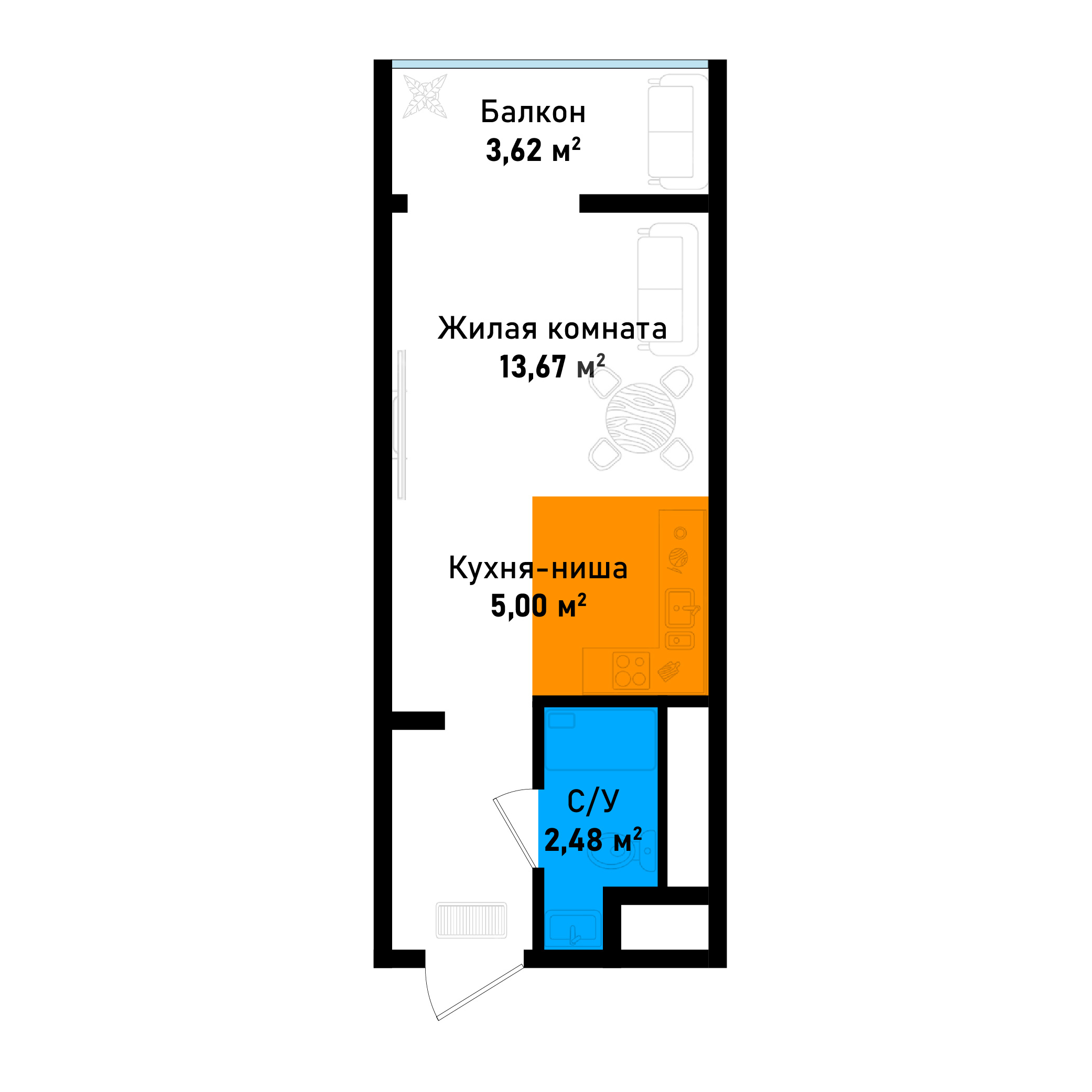 Планировка: Лот · 24,77 м²