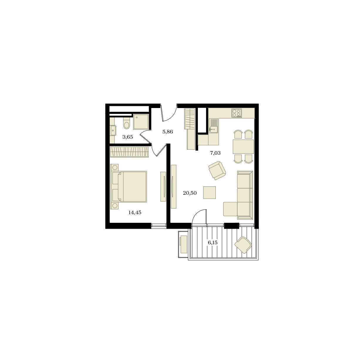 Планировка: Лот · 53,34 м²