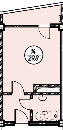 Планировка: Апартаменты · 29,8 м²