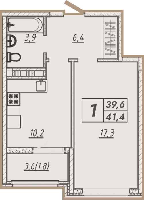 Планировка: Лот · 41,4 м²