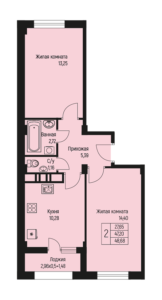 Планировка: Лот · 48,68 м²