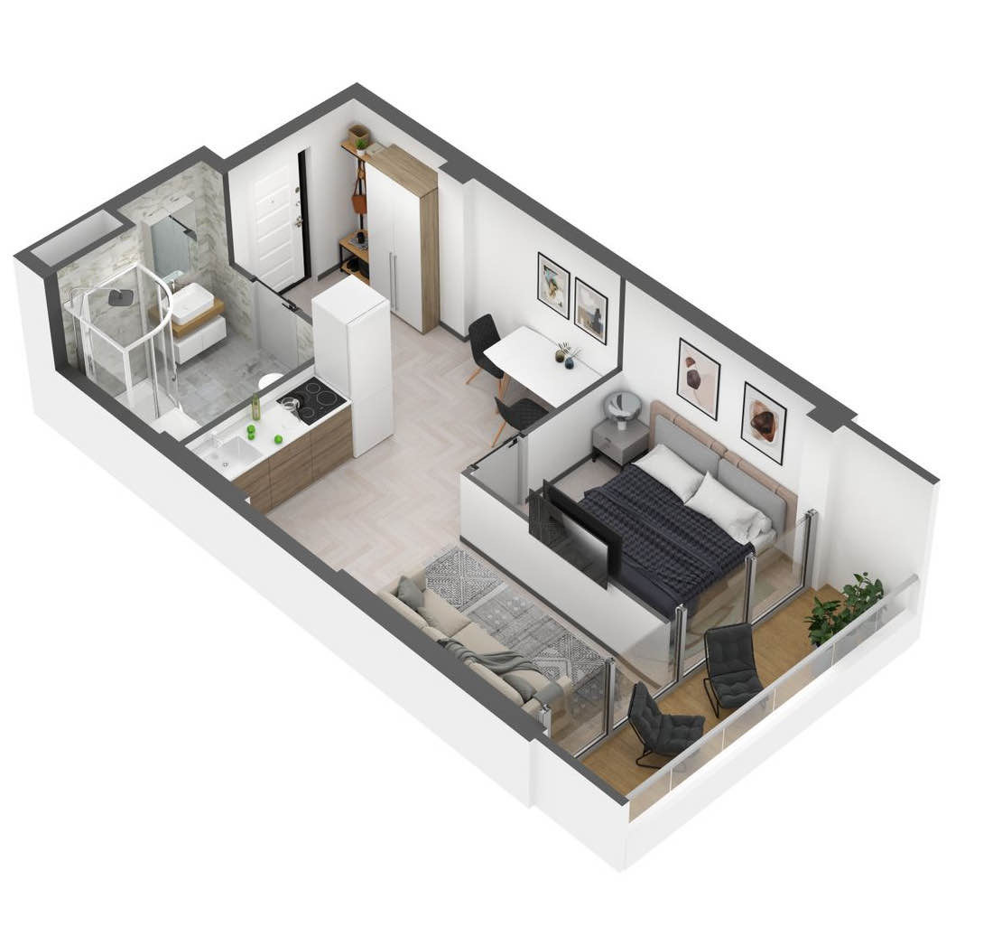 Планировка: 1-комнатная · 36,3 м²