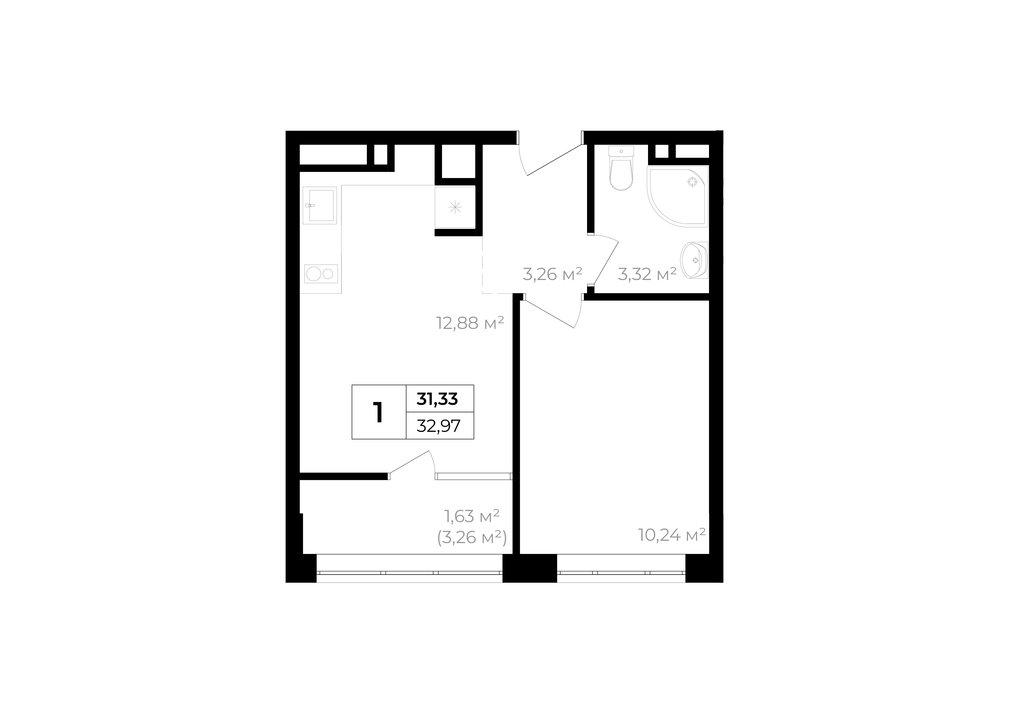 Планировка: Лот · 31,33 м²