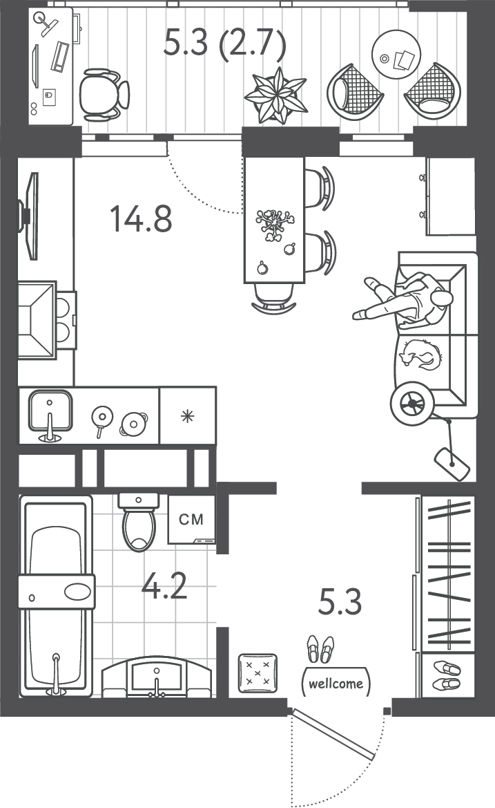 Планировка: Лот · 26,75 м²