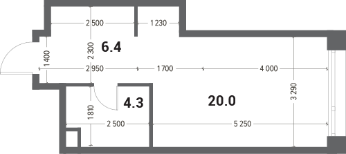 Планировка: Студия · 30,7 м²