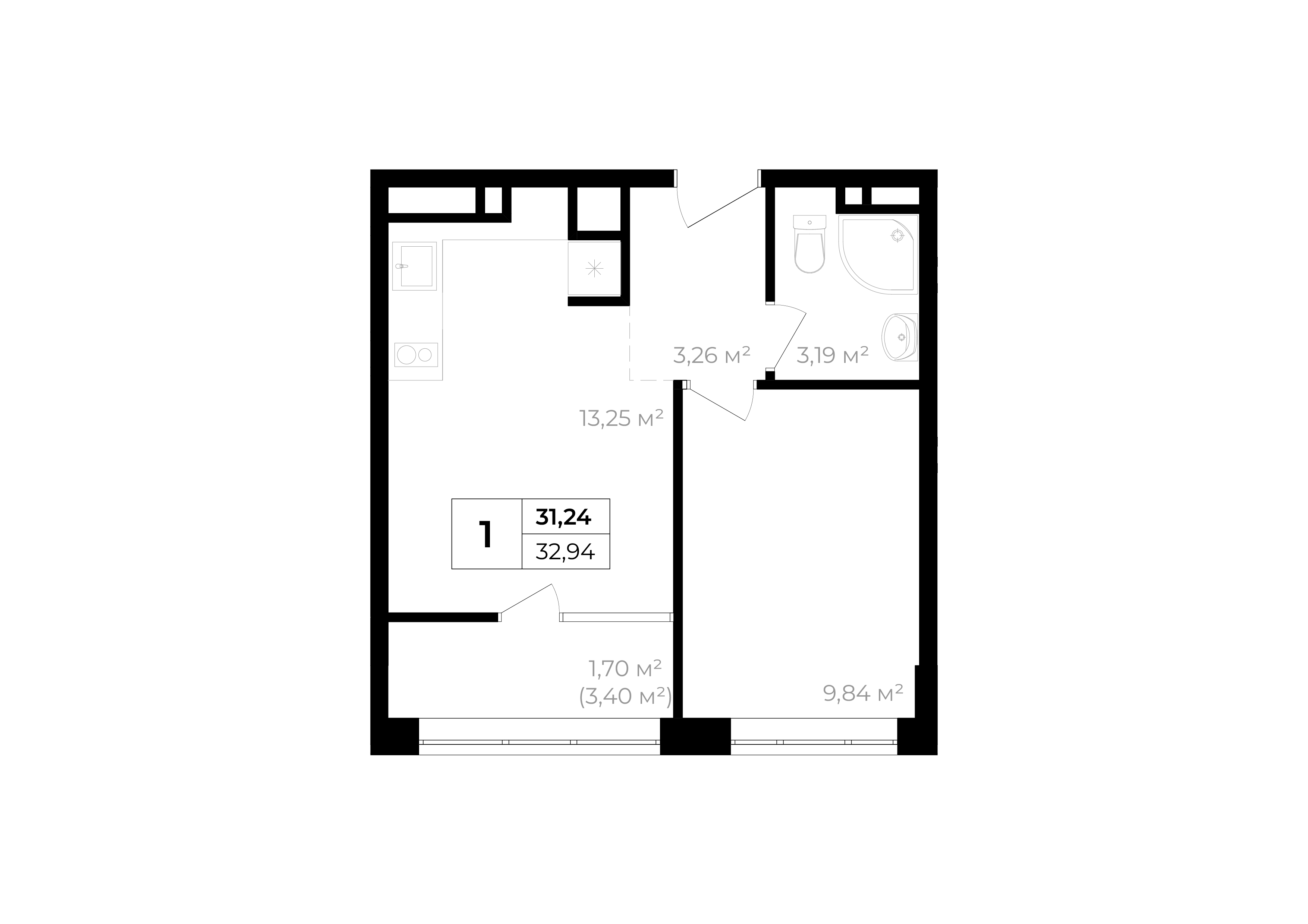 Планировка: Лот · 31,24 м²