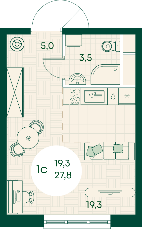 Планировка: Лот · 27,8 м²