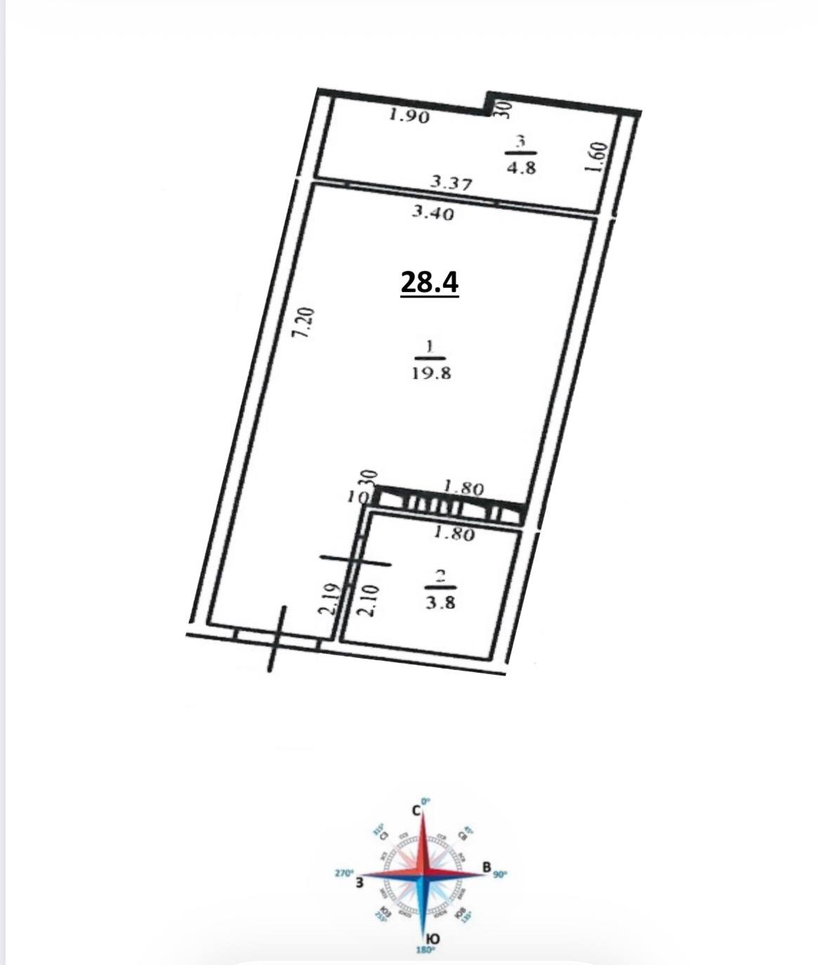 Планировка: Студия · 28,4 м²