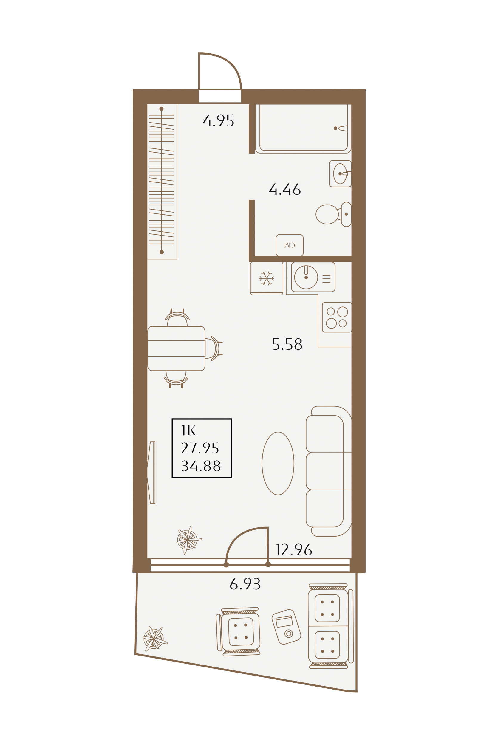Планировка: Лот · 34,88 м²