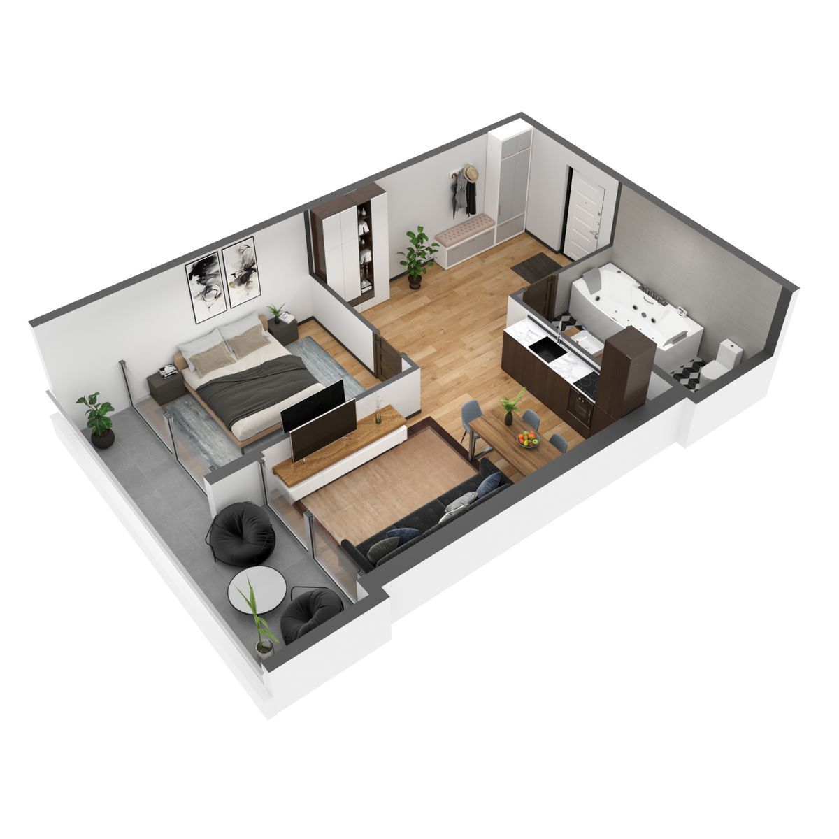 Планировка: 2-комнатная · 55,5 м²