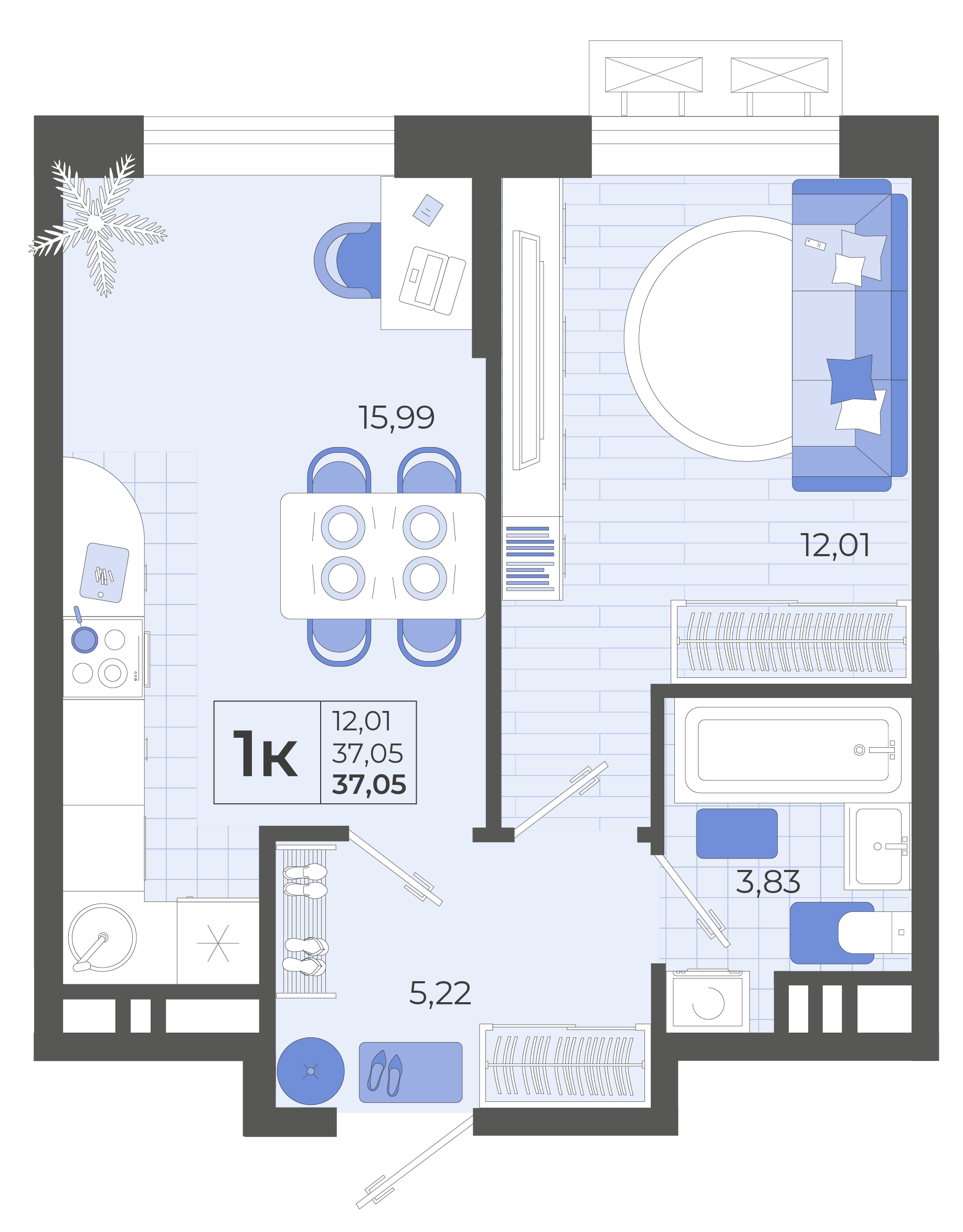Планировка: Лот · 37,05 м²