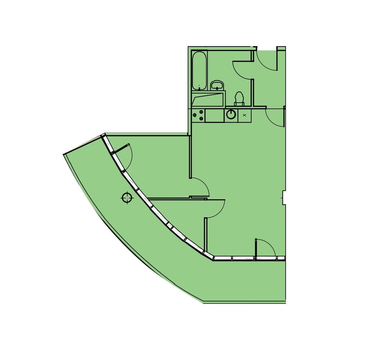 Планировка: 1-комнатная · 38,7 м²