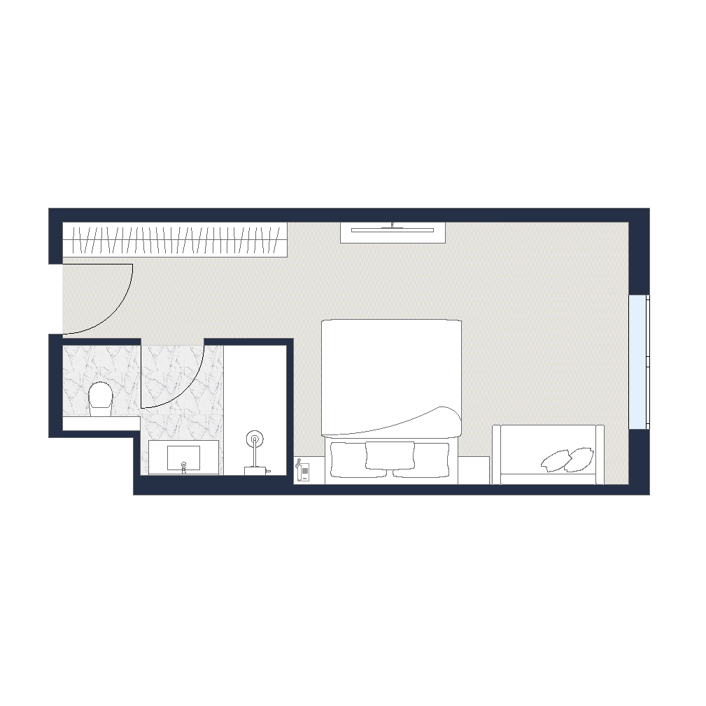Планировка: Апартаменты · 27,83 м²