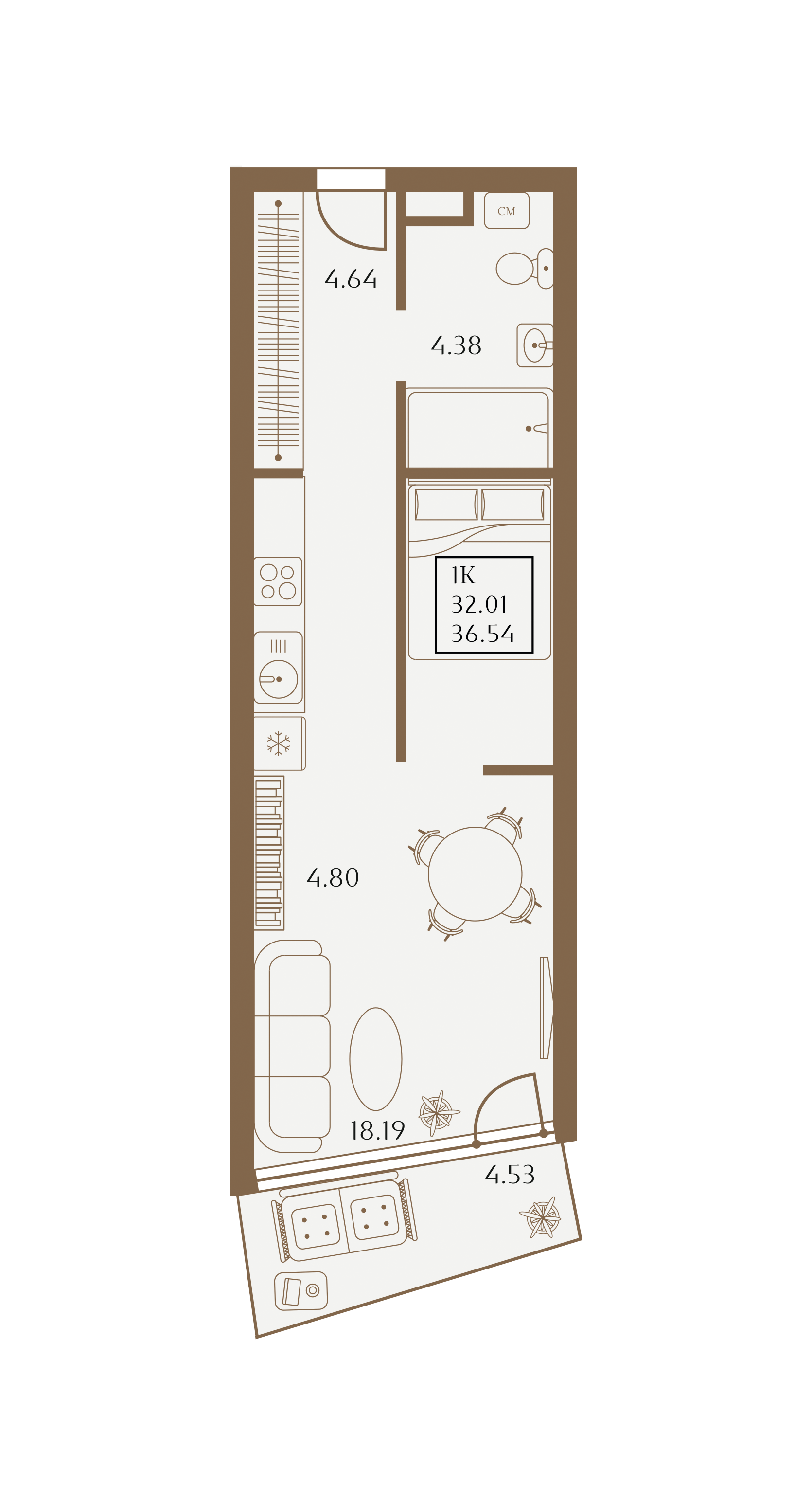 Планировка: Лот · 36,54 м²
