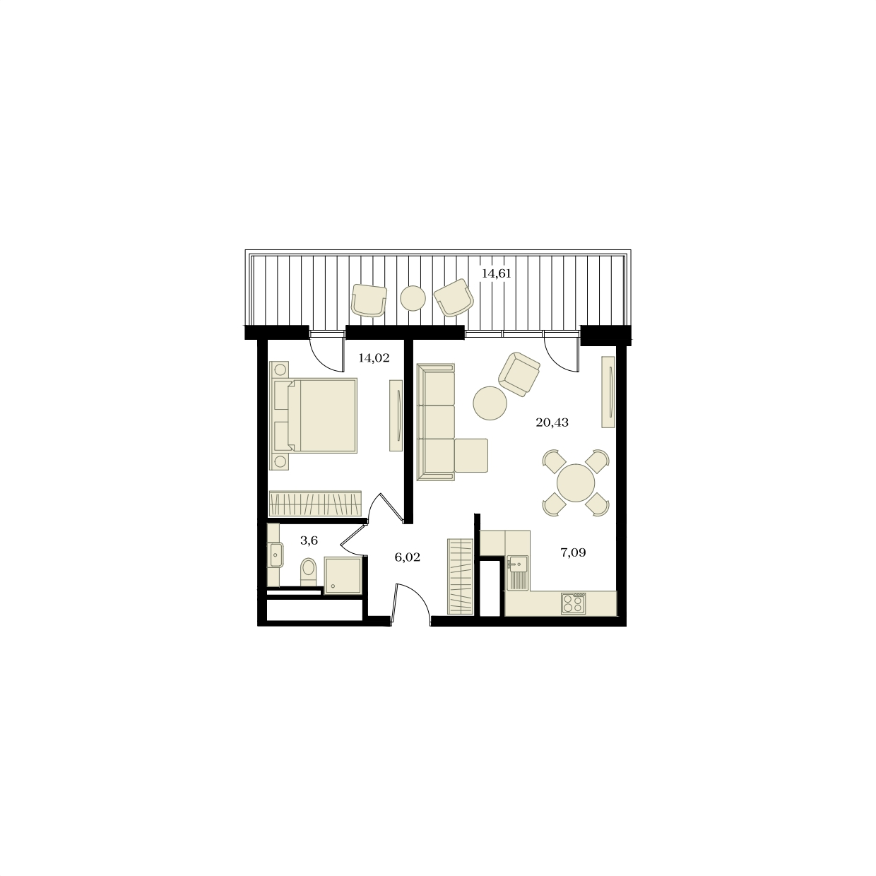Планировка: Лот · 55,56 м²