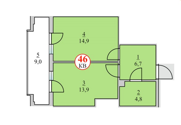 Планировка: 2-комнатная · 49,3 м²
