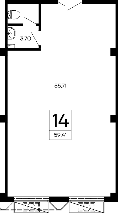 Планировка: Лот · 59,41 м²