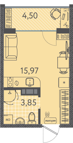 Планировка: Лот · 21,8 м²