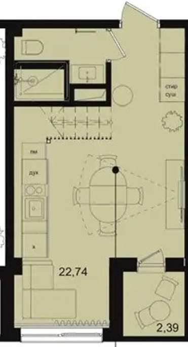 Планировка: 2-комнатная · 53,8 м²
