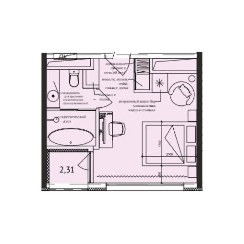 Планировка: Студия · 27,1 м²