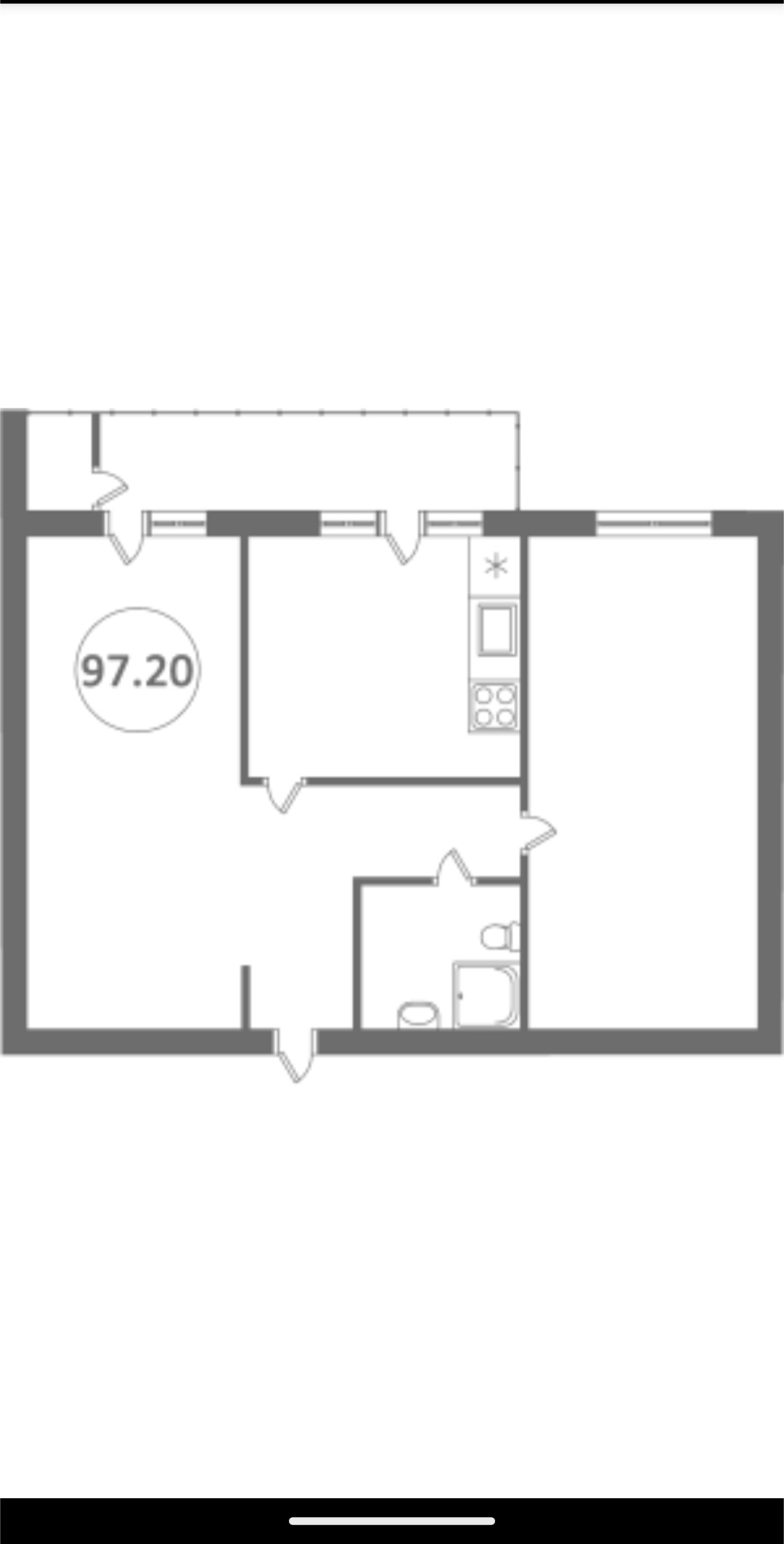 Планировка: 2-комнатная · 97,2 м²